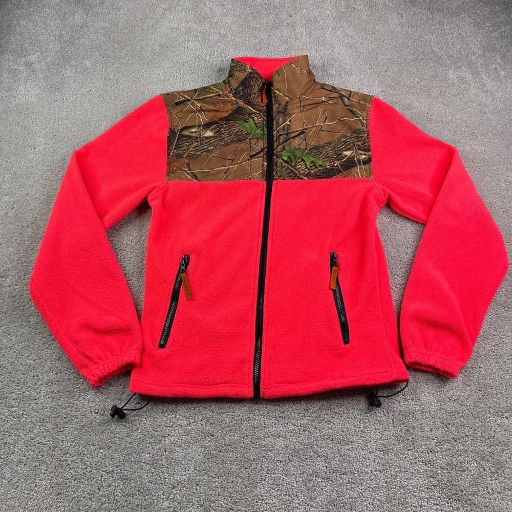 Trail Crest Jacket Women Small Pink Camo Fleece Full Zip Hunting Full Zip